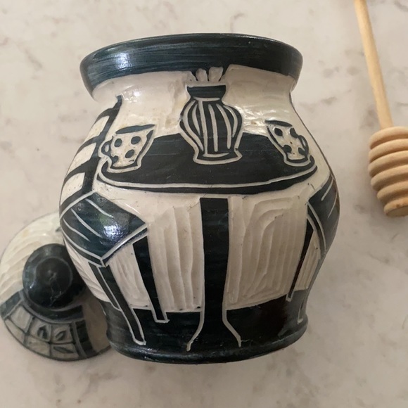 Honey dish.  Local MA potter - Picture 2 of 7